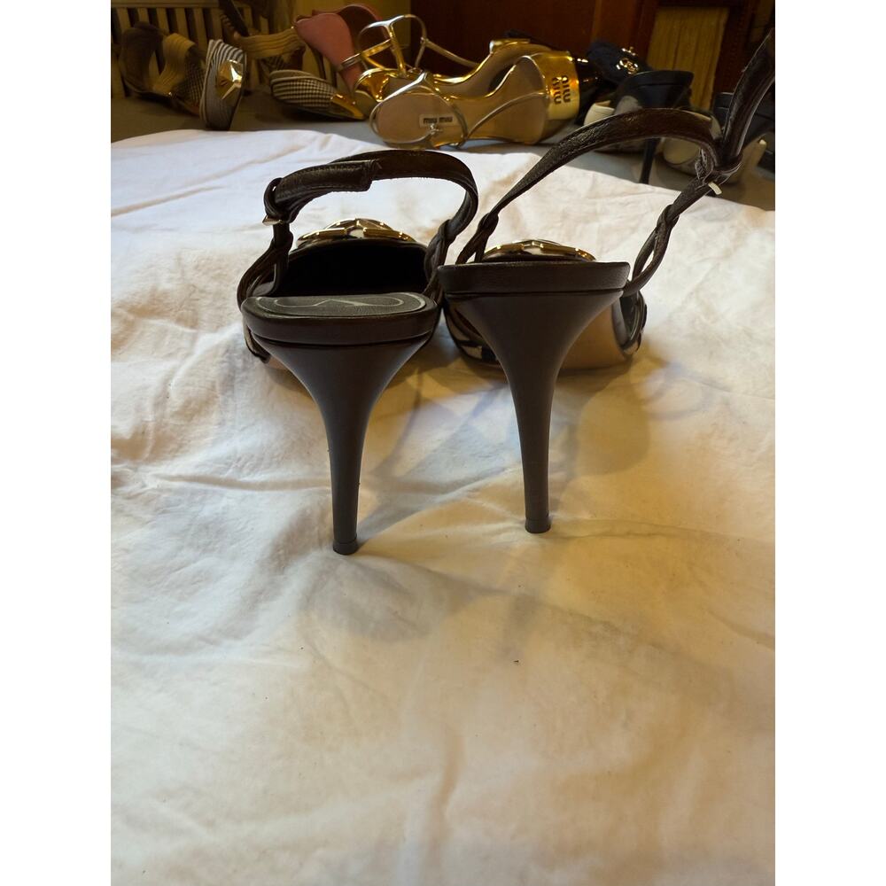 ✨ VALENTINO GARAVANI V-Logo Canvas Slingback Heels – Size 38 - Picture 2 of 3
